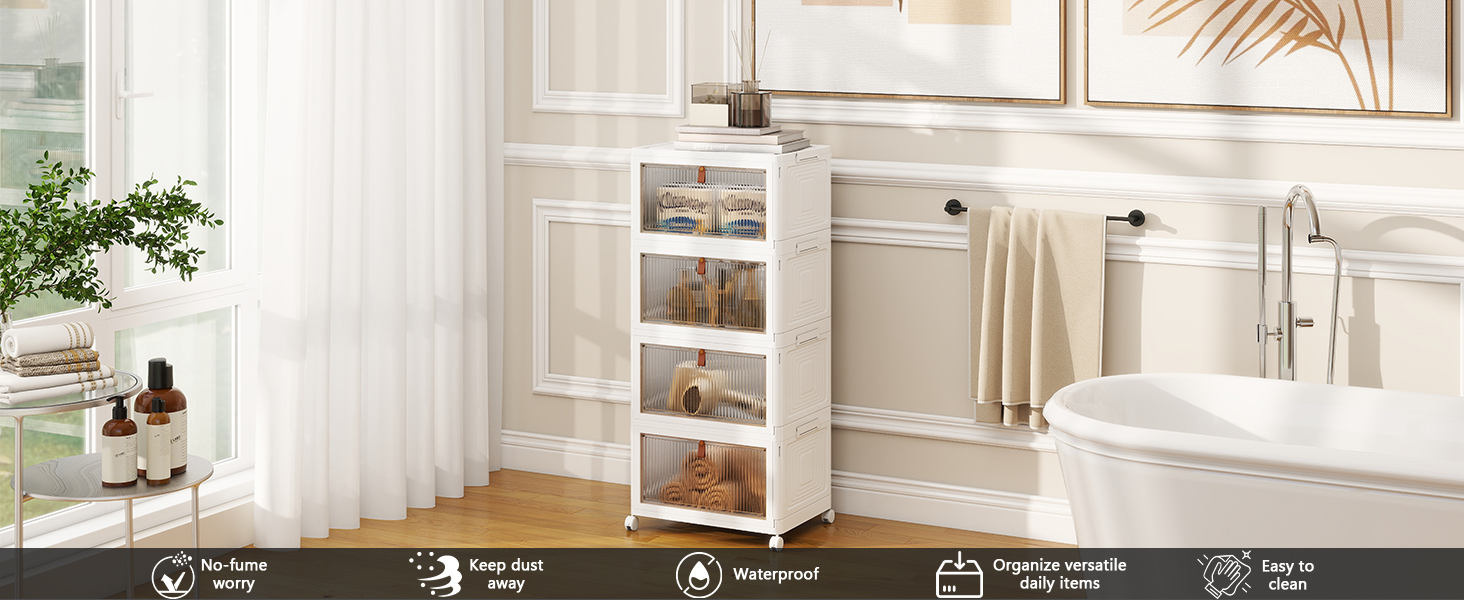 Elmio-衣装ケース-4段重ね可能プラスチック収納ボックス 蓋とキャスター付き - 23クォート クローゼットオーガナイザーと収納 折りたたみ式収納コンテナ 整理収納ボックス クラフト、家庭用、パントリー、寮用 イエロー