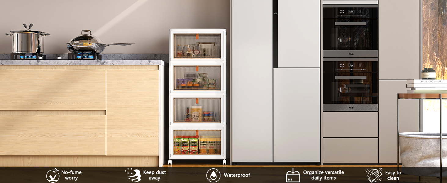 Elmio-衣装ケース-4段重ね可能プラスチック収納ボックス 蓋とキャスター付き - 23クォート クローゼットオーガナイザーと収納 折りたたみ式収納コンテナ 整理収納ボックス クラフト、家庭用、パントリー、寮用 イエロー