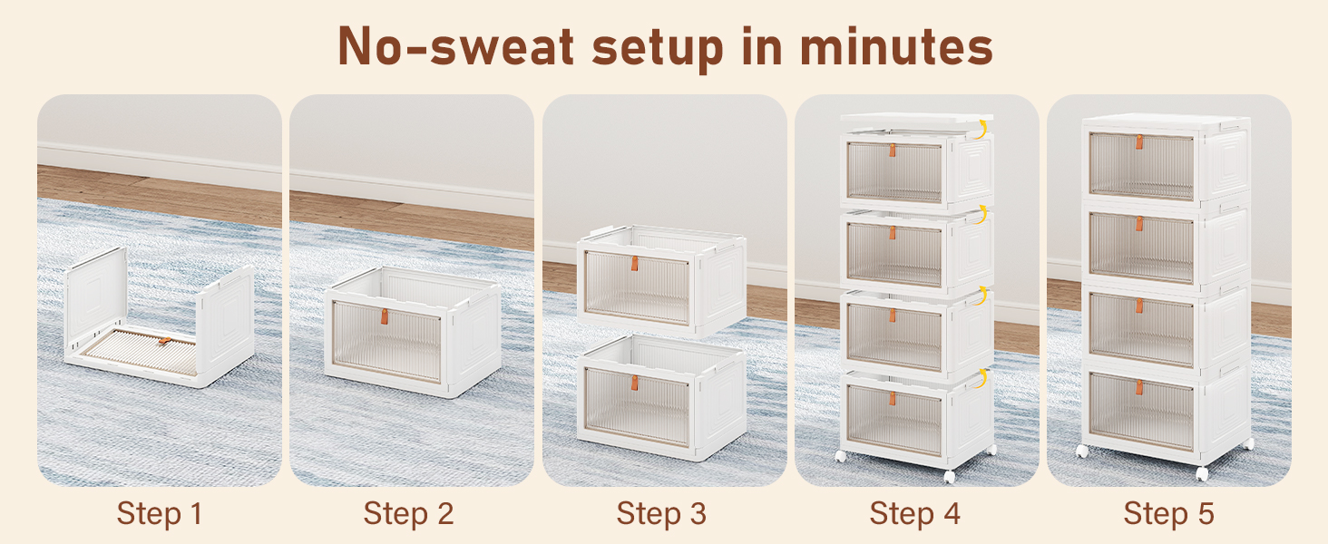 Elmio-衣装ケース-4段重ね可能プラスチック収納ボックス 蓋とキャスター付き - 23クォート クローゼットオーガナイザーと収納 折りたたみ式収納コンテナ 整理収納ボックス クラフト、家庭用、パントリー、寮用 イエロー